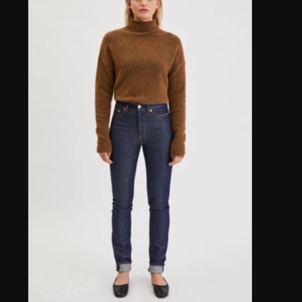 Nwt Filippa K Vicky Raw Jean Size 26 Dark Blue Stretch High Waist Slim